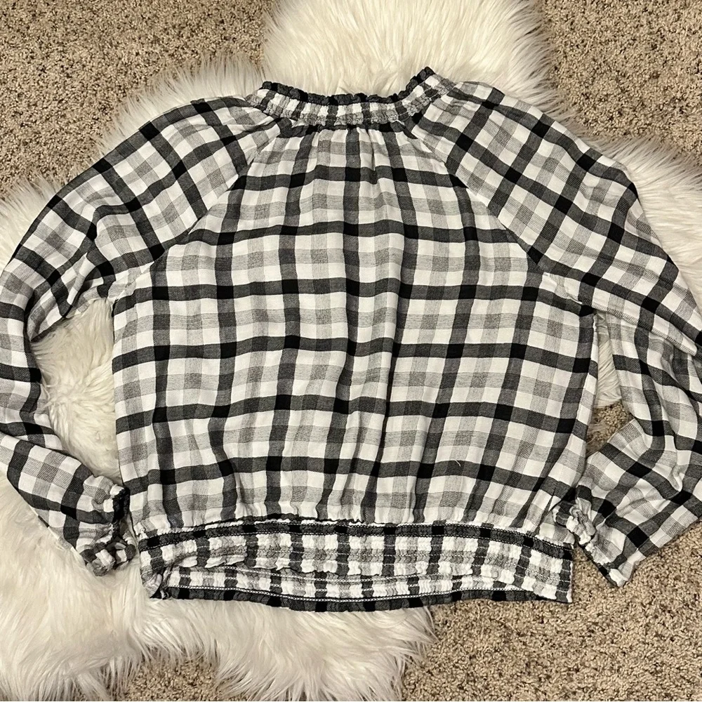 Anthropologie Cloth & Stone Sara Plaid Blouse